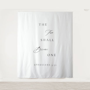 Two Shall Become One Wedding Tapestry Banner