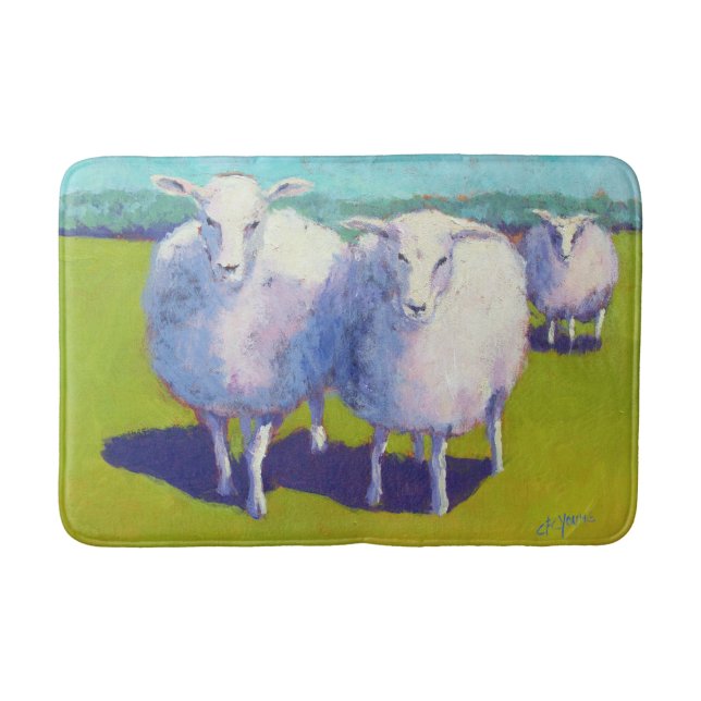 Two Sheep In Field Bath Mat (Front)