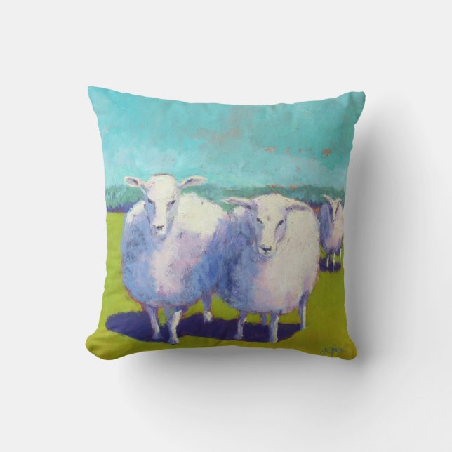 Two Sheep In Field Cushion (Front)