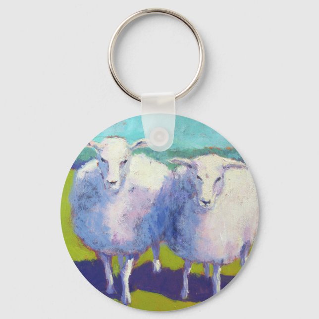 Two Sheep In Field Key Ring (Front)
