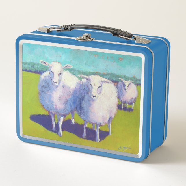 Two Sheep In Field Metal Lunch Box (Front)