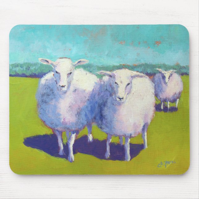 Two Sheep In Field Mouse Mat (Front)