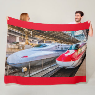 Two Shinkansen at the Tokyo Station Fleece Blanket