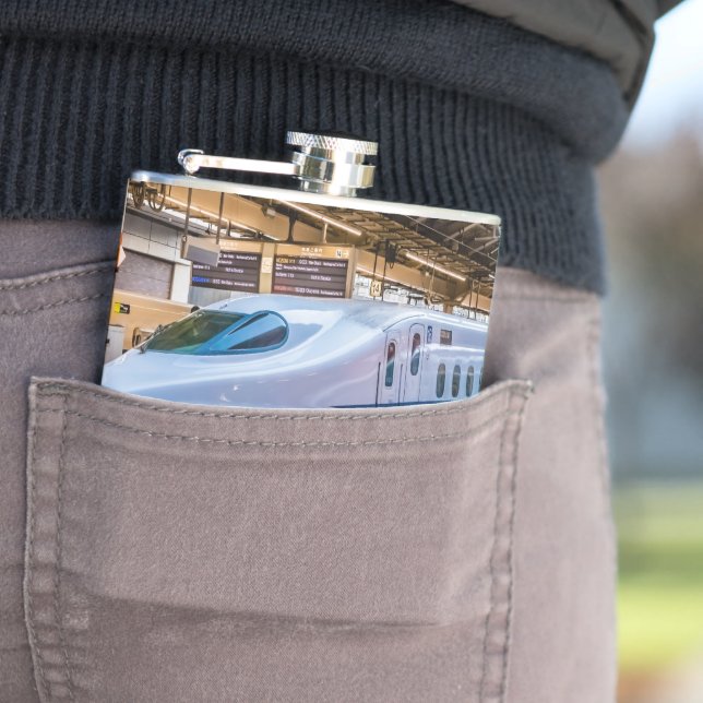Two Shinkansen at the Tokyo Station Hip Flask (In Situ)
