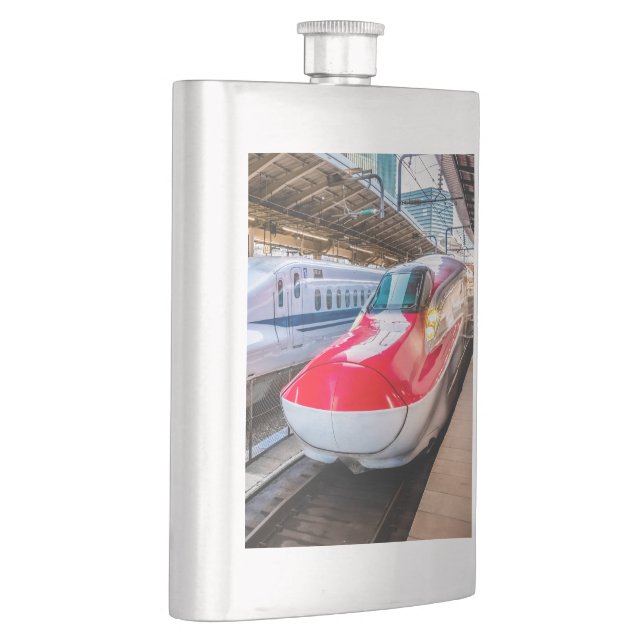Two Shinkansen at the Tokyo Station Hip Flask (Right)