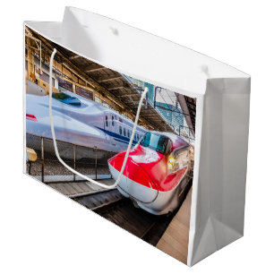 Two Shinkansen at the Tokyo Station Large Gift Bag
