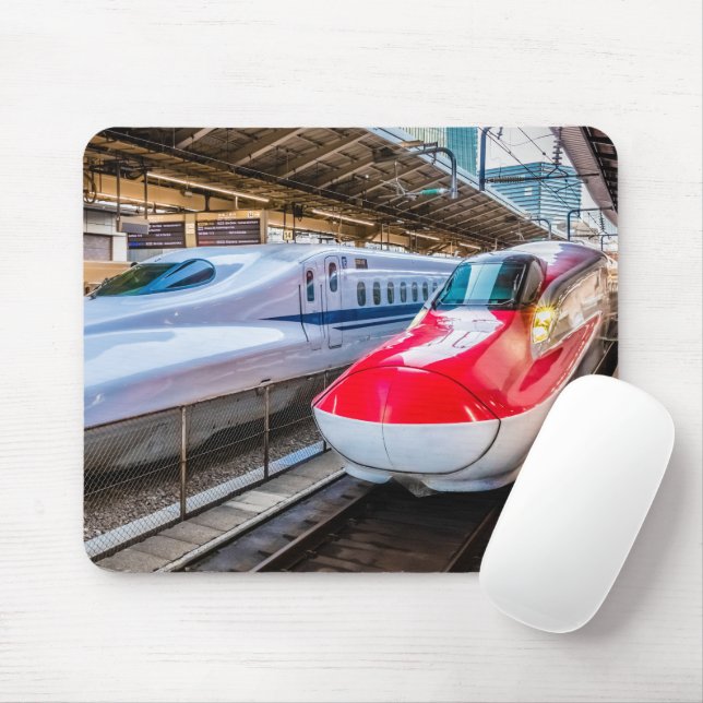 Two Shinkansen at the Tokyo Station Mouse Mat (With Mouse)
