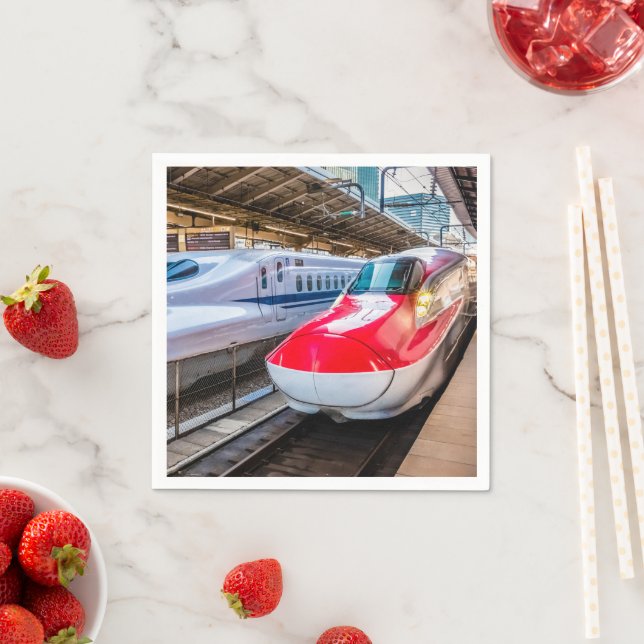 Two Shinkansen at the Tokyo Station Napkin (Insitu)