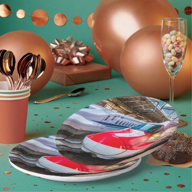 Two Shinkansen at the Tokyo Station Paper Plate (Multi)
