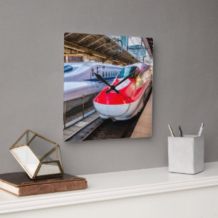 Two Shinkansen at the Tokyo Station Square Wall Clock