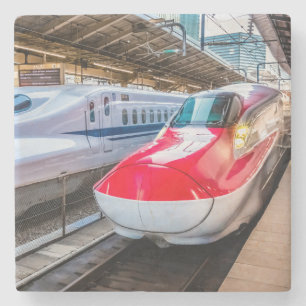 Two Shinkansen at the Tokyo Station Stone Coaster