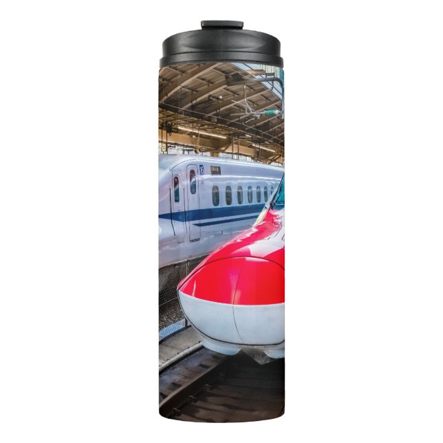 Two Shinkansen at the Tokyo Station Thermal Tumbler (Front)