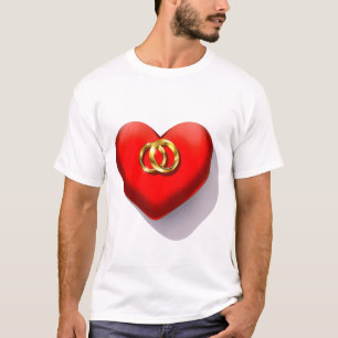 Two shiny gold wedding rings nestled  T-Shirt