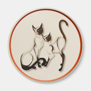 Two Siamese Cats  Magnets