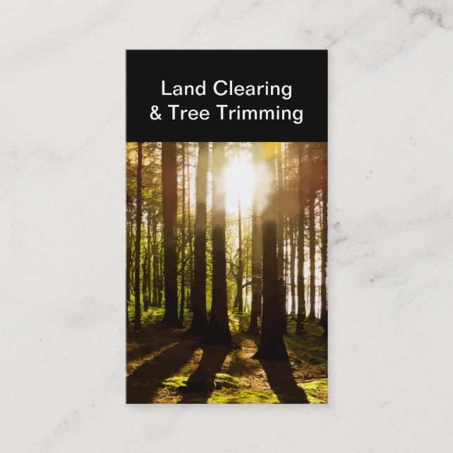 Two Side Land Clearing And Tree Trimming Business Card (Front)