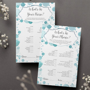 Two-Sided Baby Shower Game, What's In Your Phone?