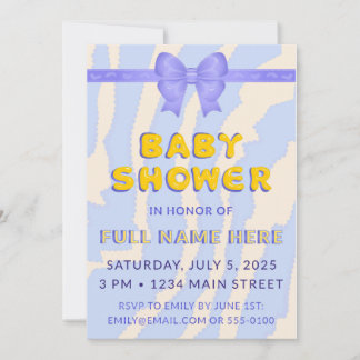 Two-sided baby shower invitation template