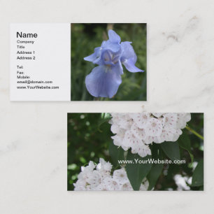 Two-Sided Blue Iris and Mountain Laurel Business Card