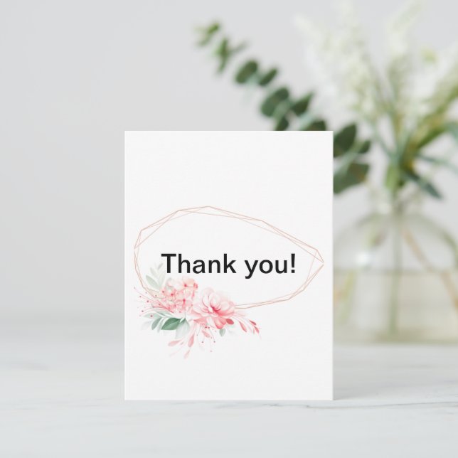 Two sided Bridal Shower thank you card. (Standing Front)