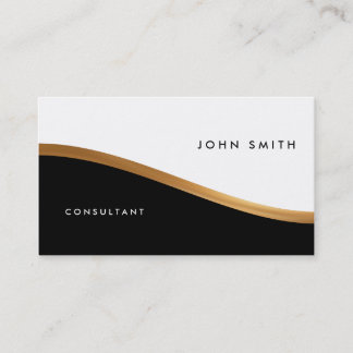 Two-Sided Business Card, Black & White, Gold Card