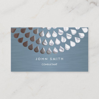Two-Sided Business Card Silver and Blue Mandala