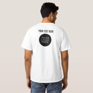 TWO SIDED   Custom LOGO & TEXT Company Staff T-Shirt