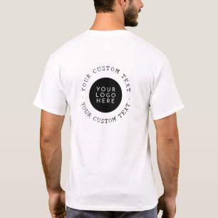 Two Sided Custom Rustic Round Logo And Text  T-Shirt