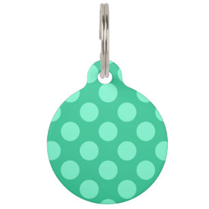 Two Sided Green and Aquamarine Dots Pet Tag