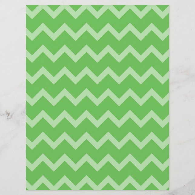 Two-Sided Green Chevron Scrapbook Paper (Front)