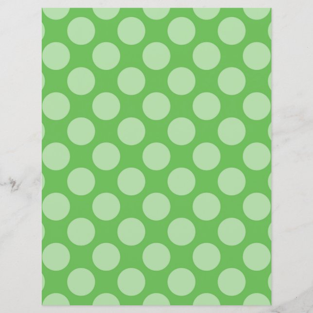 Two-Sided Green Polka Dots Scrapbook Paper (Front)