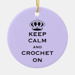 Two-sided Keep Calm Lavender Porcelain Keepsake Ceramic Tree Decoration