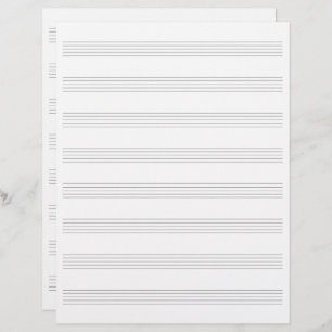 Two-Sided Manuscript Paper Music Staff Composer Custom Letterhead