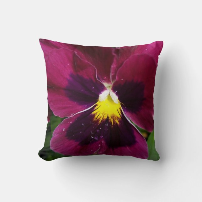 Two-Sided Pansies Cushion (Front)