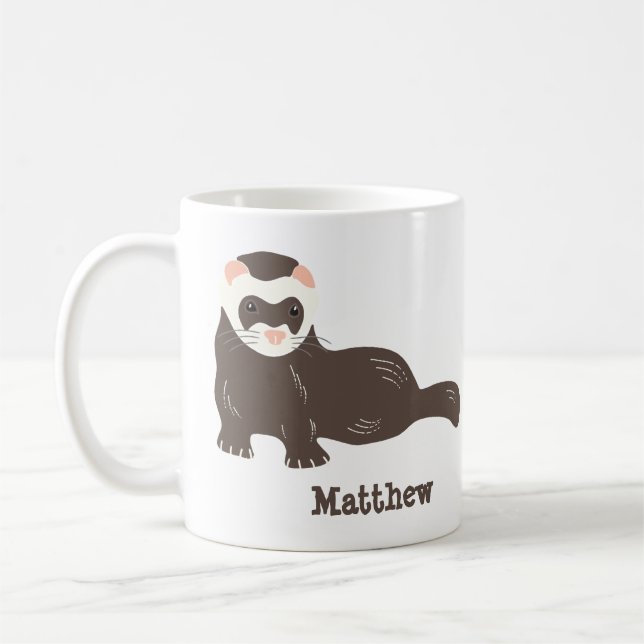 Two-Sided Personalised Ferret Owners Coffee Mug (Left)
