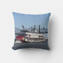 Two Sided Pillow Horse and Carriage and Steamboat