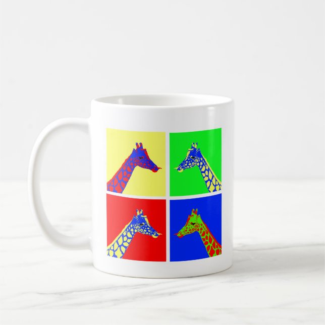 Two Sided Pop Art Giraffe Coffee Mug (Left)