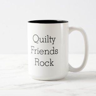Two sided Quilty Friends Rock mug