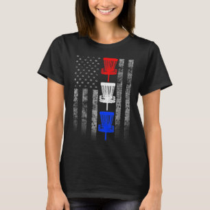 Two Sided Red White and Blue Disc Golf Flag T-Shirt