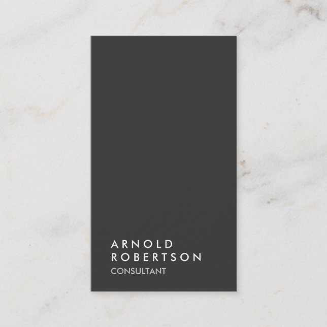 Two Sided Simple Plain Gray Trendy Minimalist Business Card (Front)