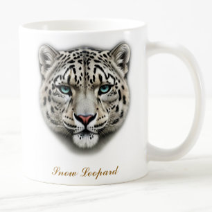 Two-Sided Snow Leopard Coffee Mug Design