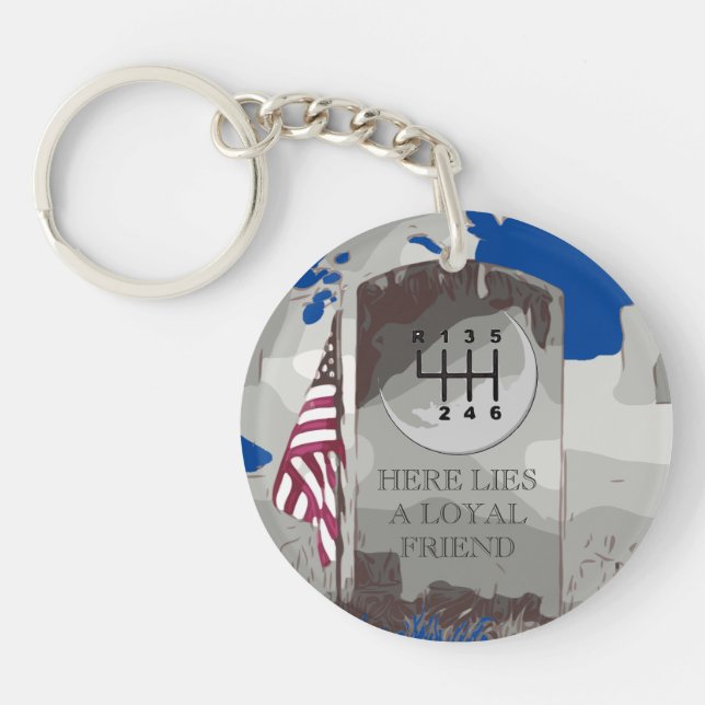 Two-Sided TOMBSTONE MANUAL KEYCHAIN (Front)