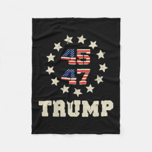 (two Sided) Trump 2025 Qr 45_47 Funny Trump Dancin Fleece Blanket