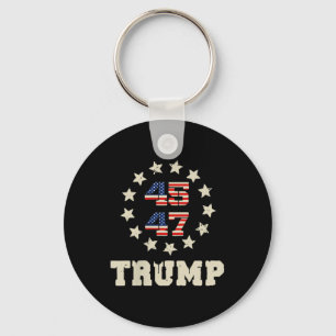 (two Sided) Trump 2025 Qr 45_47 Funny Trump Dancin Key Ring