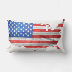 Two sides Designs with Patriotic American flag  Lumbar Cushion