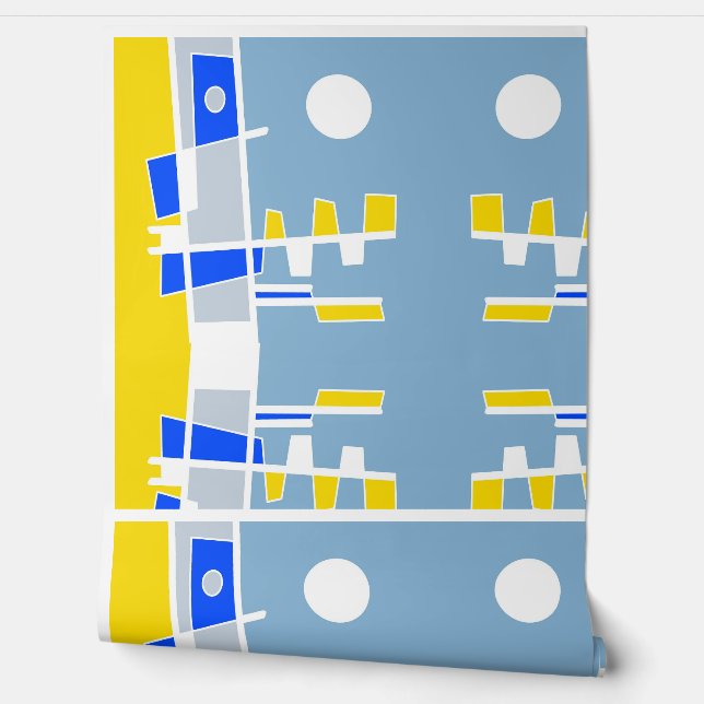 Two Sides Of Ethnicity Yellow Blue Seaspray  Wallpaper (Unrolling)