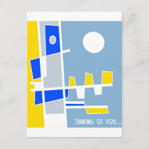 Two Sides Of Ethnicity Yellow Blue Thinking Of You Postcard