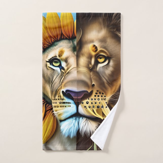 Two sides of love triptych hand towel (Hand Towel)