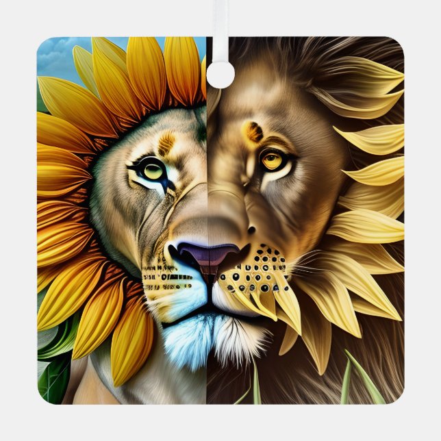 Two sides of love triptych metal tree decoration (Front)