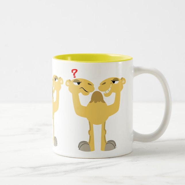 Two Sides of The Same Cartoon Camel Two-Tone Coffee Mug (Right)