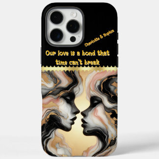 Two silhouettes merging in harmony. iPhone 16 pro max case